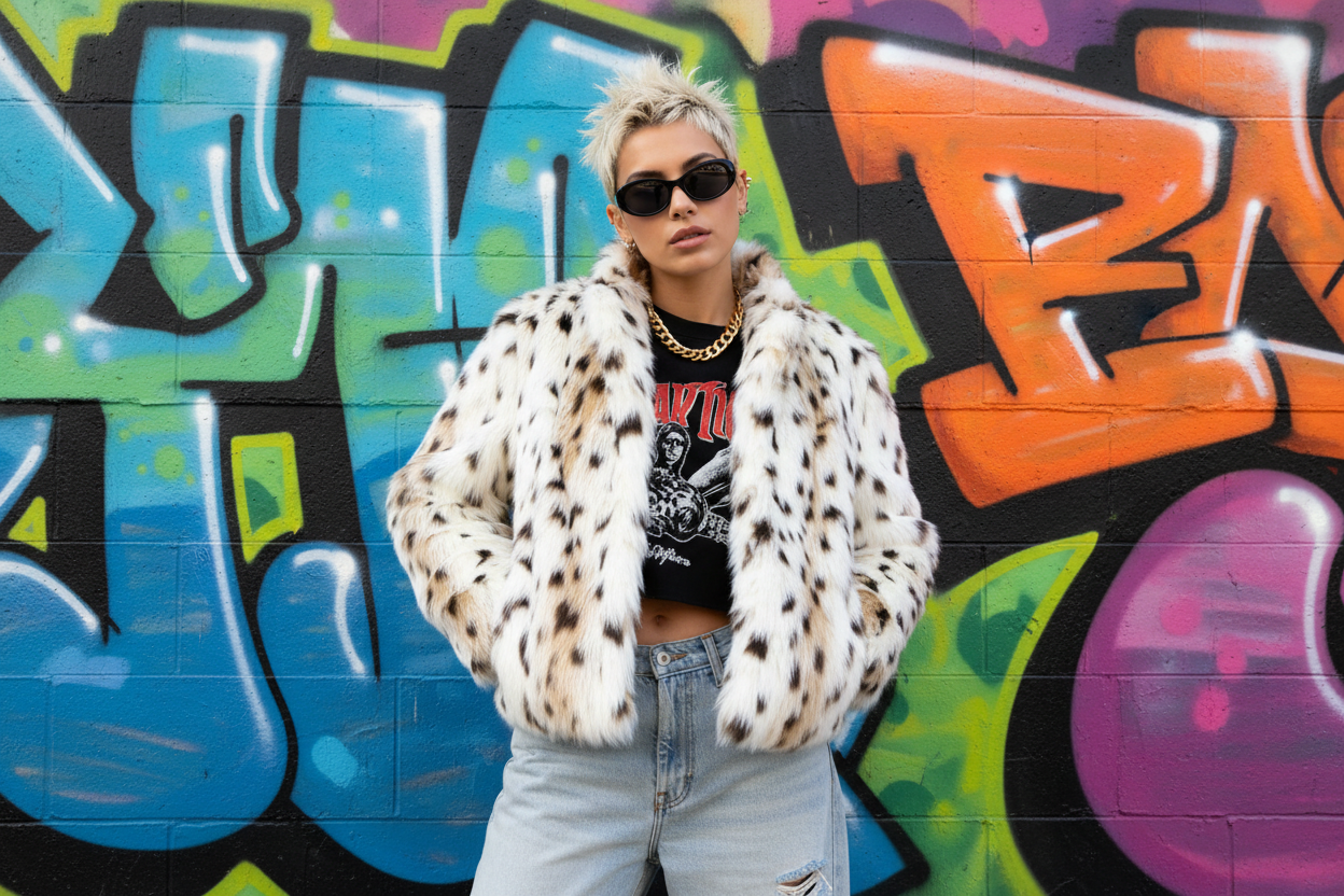 Women's Fashion Animal Pattern Baggy Coat